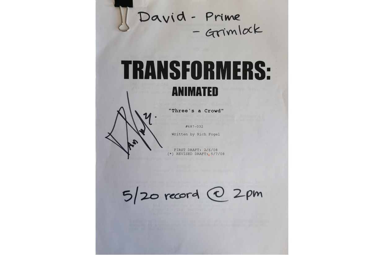 Transformers Script SIGNED Sixth Annual Win Place Home Silent Auction