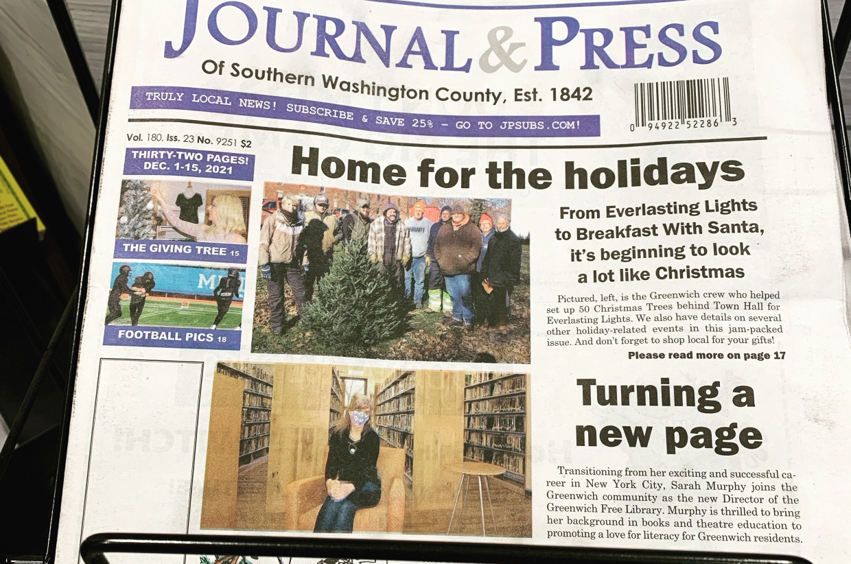 No. 3 1 yr mailed subscription to The Greenwich Journal & Salem Press